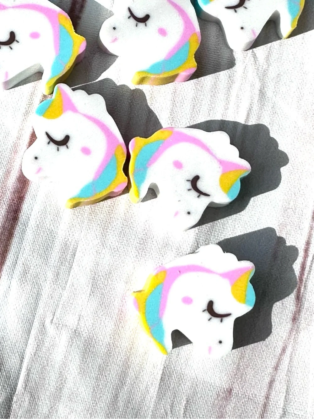 12 Rainbow Unicorn Pencil Set with Pastel Designs and Eraser Toppers